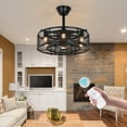 thumbnail image 5 of Datingday 20 Inch Ceiling Fan with Light,Modern Enclosed Ceiling Fan with Remote Control, 5 Blade Industrial Ceiling Fan with Lights for Bedroom, Living Room, Kitchen, 5 of 6
