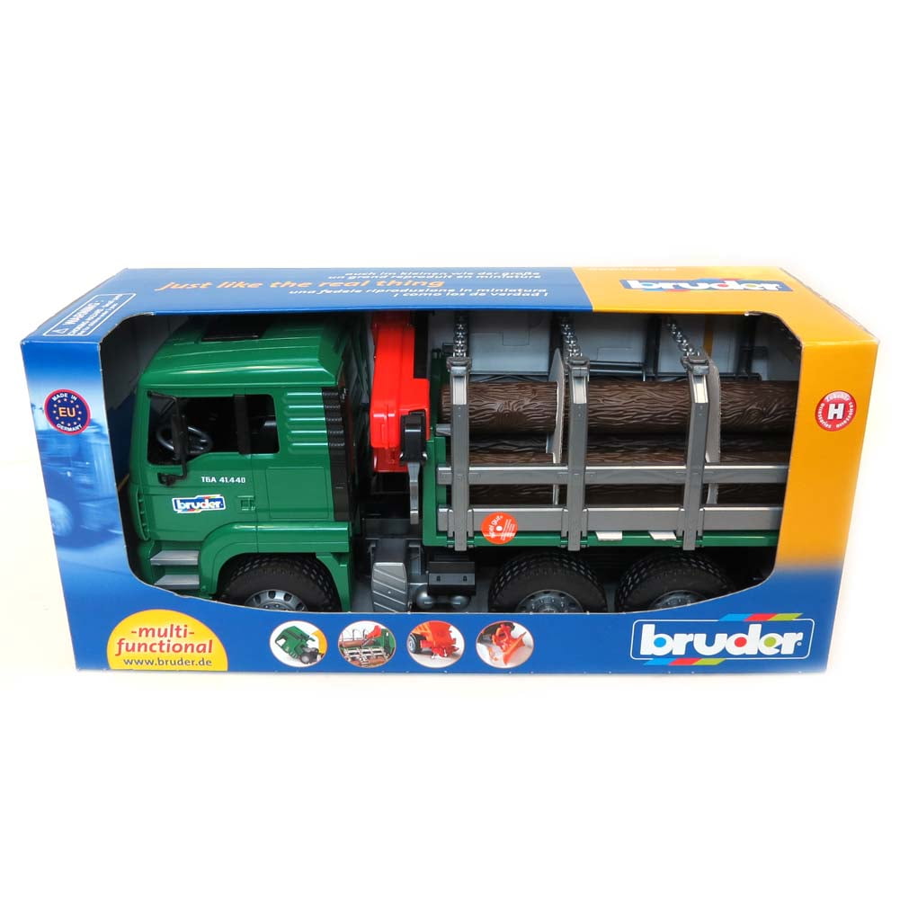 Bruder 02769  MAN Timber Truck w/ Loading Crane and 3 Trunks