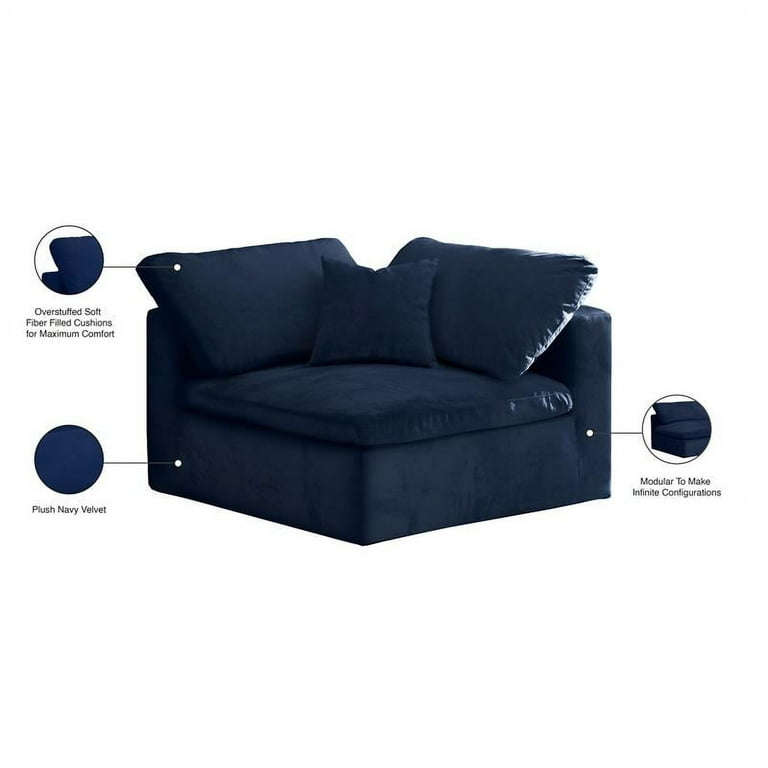 Meridian Furniture Relax Velvet Modular Corner Chair Meridian Furniture Relax Velvet Modular Corner Chair