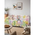 thumbnail image 6 of Easter Bunny Couch Cover, Spring Colorful Eggs Flower Branch Plaid Sofa Cover Blanket for 1 Seat Cushion, Sectional Sofa Slipcover Furniture Protector for Living Room Bedroom 71''x91'', 6 of 9