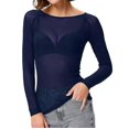 thumbnail image 1 of Women See-through Long Sleeve Seamless Arm Shaper Top, 1 of 1