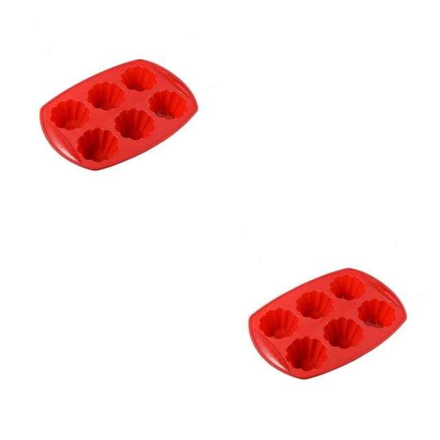 Molde de silicona Toystoory para pastel de 6 cavidades taza para magdalenas de Chocolate Rojo 2piezas