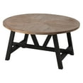 thumbnail image 1 of COZAYH Rustic Farmhouse Round Coffee Table with Geometric Base for Living Room, 1 of 12