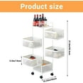 thumbnail image 2 of 5 Rotating Kitchen Storage Rack, Rolling Storage Cart with Metal Mesh Baskets, Lockable Wheels, Top Handle, Fruit & Veggie Cart for Pantry/Bathroom, 2 of 6