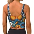 thumbnail image 3 of Lsque Spring Butterfly Flowers Printed Women'S Sports Bra, Compression, Moisture Wicking, High-Impact Sports Bra For Women,Supportive sports bra-Small, 3 of 9