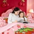 thumbnail image 4 of meiyoeat Cute Flowers Daisy Twin Comforter Sets,Strawberry Floral Theme Initial T Bedding Set For Girl,Pink Reversible,2pcs,1 Comforter and 1 Pillowcase, 4 of 7