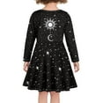 thumbnail image 3 of DISNIMO Galaxy Dress for Girls Long Sleeve Black Dresses Kids Moon and Sun Dress for Little Girls 3-4 Long Sleeve Dresses Children Girl Dress Soft Girl Skater Dress Kids School Dresses Girls Mini, 3 of 6