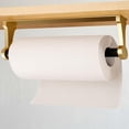 thumbnail image 1 of Paper Towel Holder Under Cabinet, Adhesive Paper Towel Rack for Kitchen, Bathroom, Paper Towel Holder Wall Mount (Gold), 1 of 5