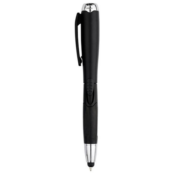 [3-PACK] Universal 3-in-1 Stylus   Ballpoint Pen   LED Flashlight For Smartphones Tablets [Black]