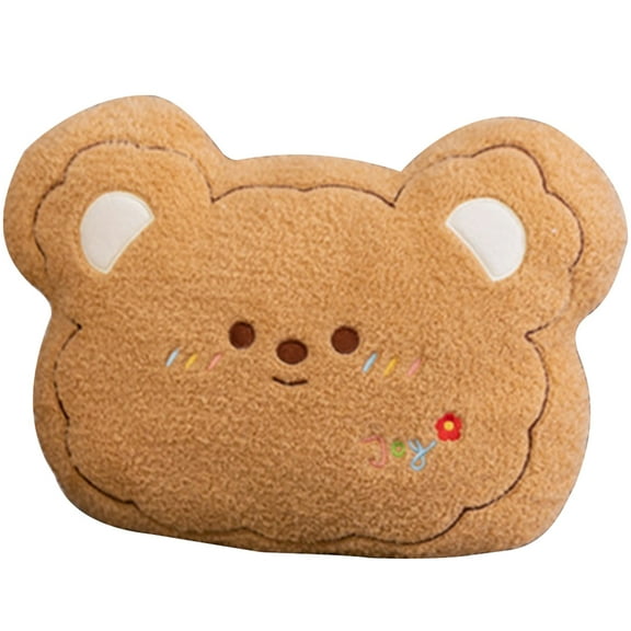 Homoyoyo Cute Bear Shaped Plush Throw Pillow Soft Decorative Cushion for Living Room Sofa Bedroom 1 Piece