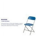 thumbnail image 4 of Emma + Oliver Set of 2 Plastic Folding Chairs - 650 LB Weight Capacity Lightweight Stackable Folding Chair in Blue, 4 of 15