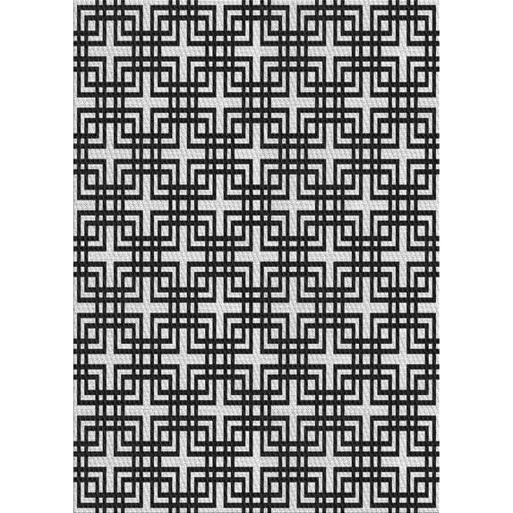 Ahgly Company Indoor Rectangle Patterned Gray Novelty Area Rugs, 7' x 10'