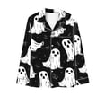 thumbnail image 3 of Bzhegqhd Women's Halloween Printed Pajama Set Long Sleeve Top and Shorts Cotton Comfortable PJS Loungewear for Sleepover Party Nightwear Home Clothing Gift Idea, 3 of 4