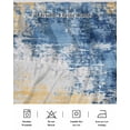 thumbnail image 7 of Abstract Mottled Texture Bed Skirt King Size 18" Drop Yellow Blue Painting Ruffled Wrap Around Bed Skirts Adjustable Elastic Bedskirt Dust Ruffle for King Size Bed, 7 of 7