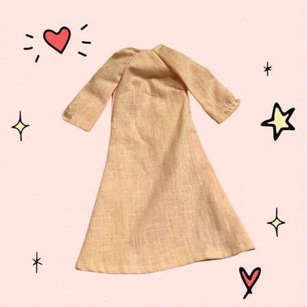 Doll Clothes Beige Brown Dress