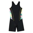 thumbnail image 2 of Miaeowve Girls One Piece Athletic Bathing Suit Racer Back Swimwear Sleevevless Rashguards Swimsuit Yellow&Black 12, 2 of 4