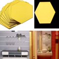 thumbnail image 2 of Naiovety 12 unids/set 3D espejo hexagonal extraíble etiqueta de la pared calcomanía decoración del hogar arte DIY - negro - 100x85x50mm Decoración del hogar Oro 100x85x50mm, 2 of 6