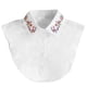 thumbnail image 1 of Cuello Desmontable Blusa De Media Camisa De Algodón Con Bordados De Colores De Invierno Cuello Falso Solapa, Blanco kenally AP000608-01, 1 of 7