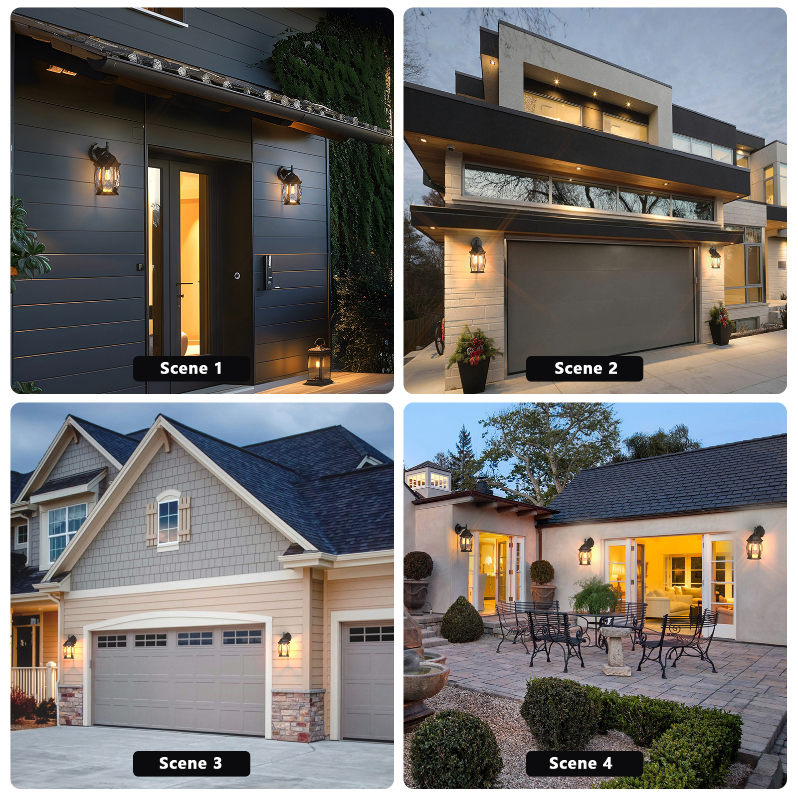 GEYANG Outdoor Wall Sconces Dusk to Dawn, Waterproof Porch Light Fixture Wall Mounted Lighting for Doorway Patio Garage Entryway, Aluminum Housing Plus Clear Water Glass(excluding light bulbs)