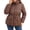 Coffee, variant on Women's Winter Quilted Hooded Casual Full Zip Long Sleeve Jacket