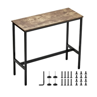 KFFKFF Bar Table with Durable Metal Frame, High Top Design for Kitchen or Dining, Narrow and Long Cocktail Counter, Simple Assembly, 39x16x35.5 inches, Ideal for Living Room Gatherings