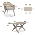 thumbnail image 6 of PURPLE LEAF 7 Pieces Patio Dining Set, Rectangular Aluminum Outdoor Table and 6 Wicker Chairs with Cushions for Garden Kitchen and Porch, Champagne, 6 of 12