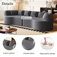 thumbnail image 3 of SEENYOO 106.3" Boneless Couch, Sectional for Living Room, Curved 4-Seater Cloud Style, 6 Pillows & Memory Foam Deep Seat, Chenille Upholstery, Gray, 3 of 12