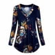 thumbnail image 2 of Blusa informal de Manga larga con cuello en V Monstrate estampado floral M azul, 2 of 7