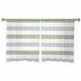 thumbnail image 3 of Sage Green Grey Striped Sheer Curtains 54 Inches Length 2 Panels Set, Window Sheer Curtains for Living Room/Bedroom, Farmhouse Sage Green Stripes Light Filtering Rod Pocket Curtain 52'' x 54'' x 2, 3 of 7