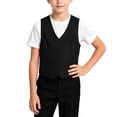 thumbnail image 4 of Odeerbi Chaqueta de Traje de Niños Con Cuello En V Chaqueta de Botón Con Bolsillos Chaqueta de Vestido Formal Para La Fiesta de Boda, 4 of 7