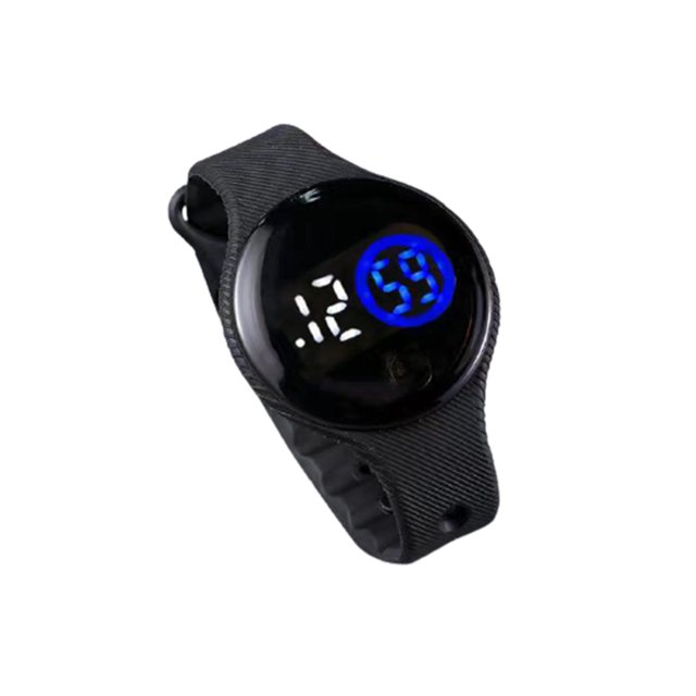 CAROOTU Enfants Numérique Toucher Montre LED Affichage Cadran Rond Bracelet en Silicone