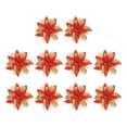 thumbnail image 2 of 10 guirnaldas de flores de Pascua artificiales con purpurina para hacer coronas navideñas. Rojo, 2 of 9