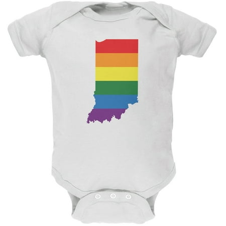 

Indiana LGBT Gay Pride Rainbow White Soft Baby One Piece - 18-24 months