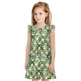 thumbnail image 1 of Fotbe Cute Frog Vestido de Dormir para Niñas de 3 a 10 Años, Mangas Cortas, Estilo Princesa, Pijama Camisón con Mangas Voladas-Large, 1 of 6
