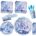 thumbnail image 3 of Ensemble de Vaisselle Jetable Château de Glace et de Neige - Écologique Biodégradable, 3 of 6