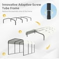 thumbnail image 5 of VEIKOUS 10' x 15' Outdoor Carport, Metal Heavy Duty Garage with Weatherproof Roof, Light Beige, 5 of 18