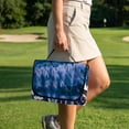 thumbnail image 4 of COEQINE Universal Golf Cart Seat Towel Blanket Covers for All Weather, Foldable Design with Handle, Fit for EZGO, Club Car and More 2-Seat Golf Carts, Golf Tie-dye Blue, 4 of 8