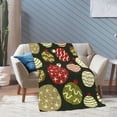 thumbnail image 4 of XMXT Flannel Throw Blanket, Christmas Balls Pattern Throw Blankets for Bed Couch Living Room, 50 x 70 inches, 4 of 9