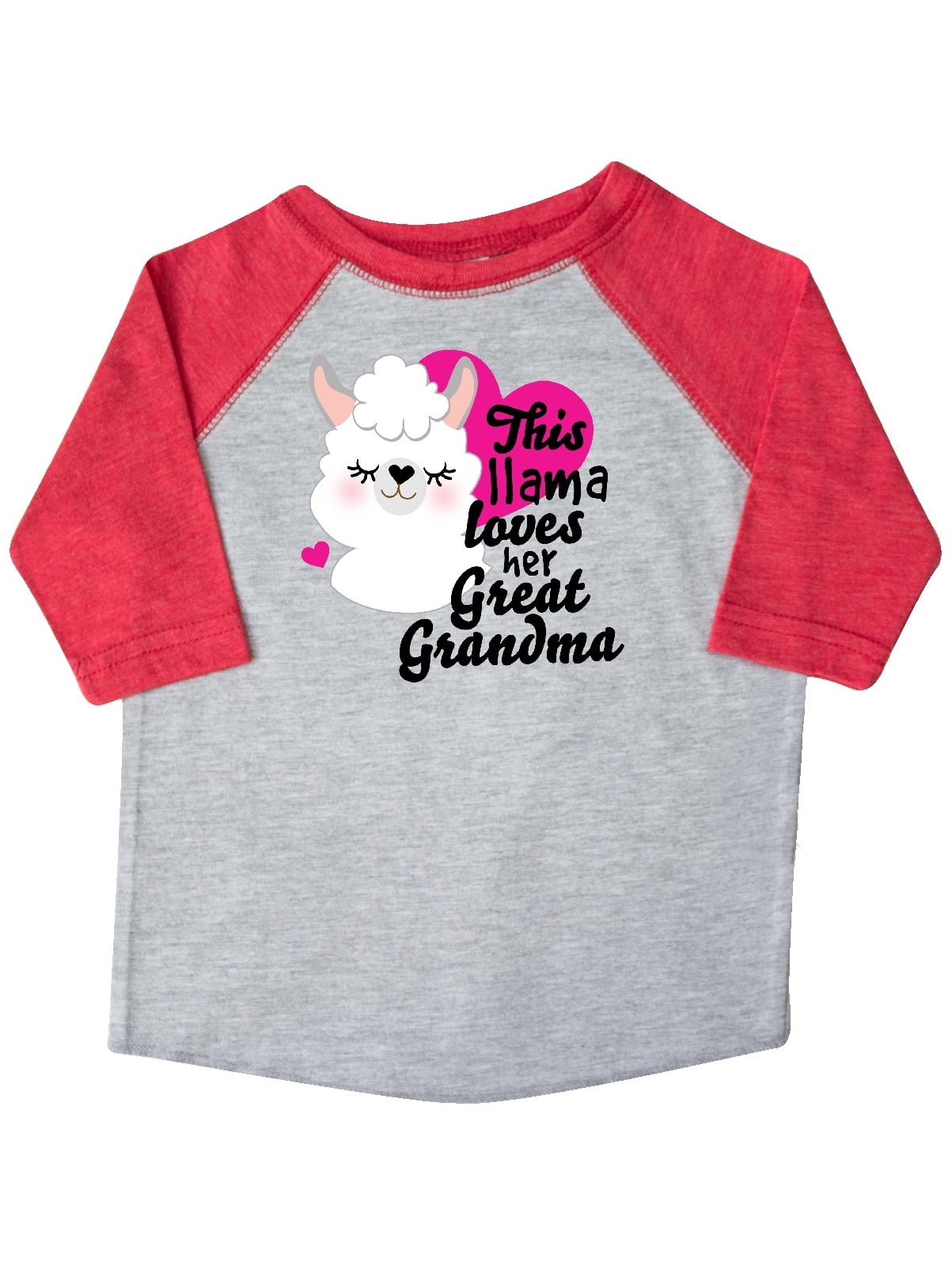 inktastic Valentines Day This Llama Loves Her Granny Toddler Long Sleeve T-Shirt 