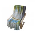 thumbnail image 4 of Landscape Soft Flannel Fleece Throw Blanket, Exotic Beach with Pool Nature with Soft Sun Rays Holiday Theme Print, Cozy Plush for Indoor and Outdoor Use, 70" x 90", Green Blue, by Ambesonne, 4 of 6