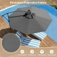 thumbnail image 4 of Costway Parasol Déporté de 3 m (10 Pi) avec Protection Solaire, Éclairage DEL, Rotation à 360°, Gris, 4 of 7
