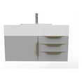 thumbnail image 4 of Castello USA Nile 36" Gray Wood Floating Vanity with White Top and Gold Trim, 4 of 8