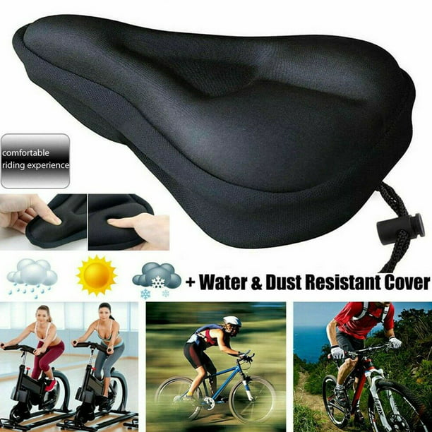 Keep Warm Comfortable Bike Seat Cover Extra Soft Gel Bicycle Saddle Exercise Cushion With Water Dust Resistant For Women Men Everyone Black Com - Cycle Cushion Seat Cover