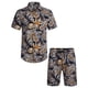 thumbnail image 2 of SAYOO Trajes de camisa hawaiana para hombre, camisa de manga corta con botones estampados a la moda + conjunto de pantalones cortos de playa SAYOO  Casual, 2 of 6