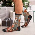 thumbnail image 7 of KLL Adorable Kitten In Kimono Print Cool Socks Men's Women's Crew Socks Funny Crazy Novelty Stockings, 7 of 7