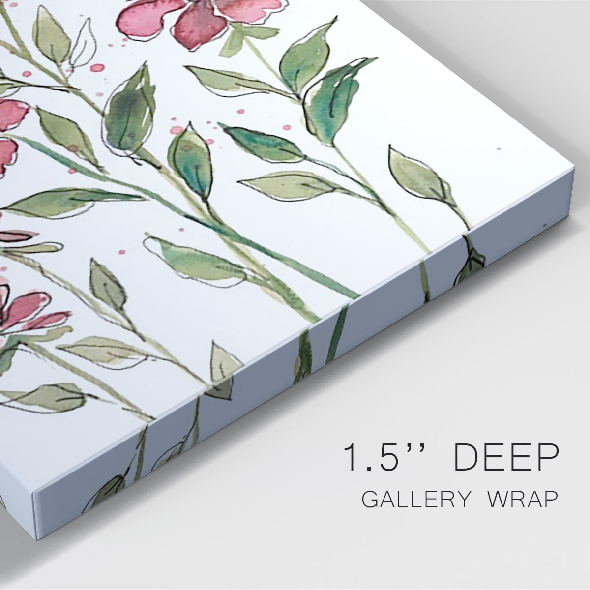 Watercolor Floral Stems II Premium Gallery Wrapped Canvas - Ready to Hang
