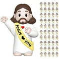 thumbnail image 4 of QenASHaing 50Pack Multicolor Mini Jesus Figurines in Bulk, Little Jesus Figures for Easter, Church, and Religious Celebrations (Hand up), 4 of 17