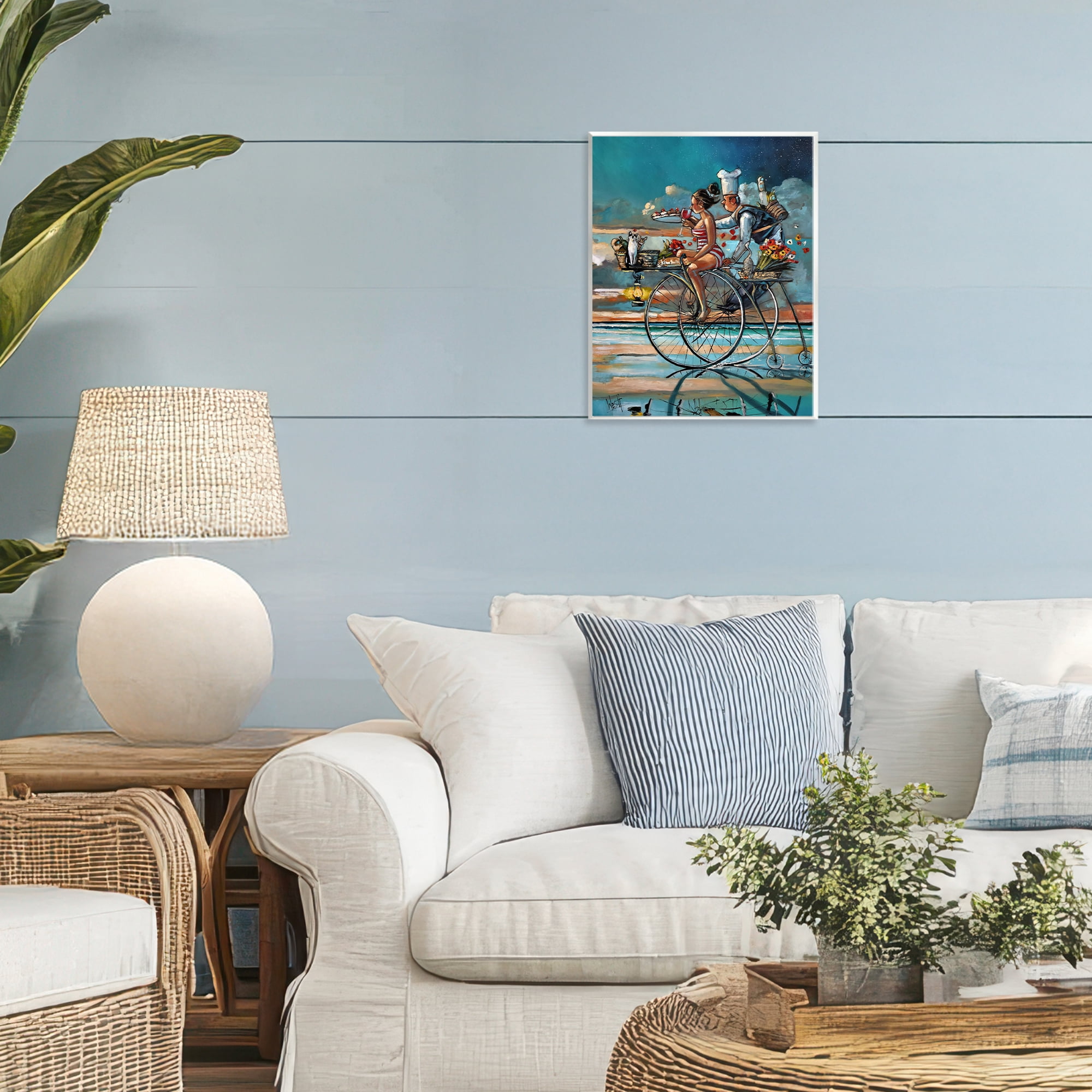 Stupell Industries Zaan's Dream Seaside Bicycle Ride Wall Plaque Art, design by Ronald West