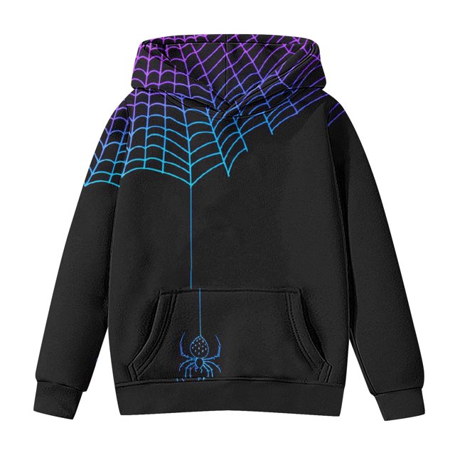 Chandails en Molleton à Capuche Doux Col Rond Surdimensionné Mode Enfants Manches Longues Pull 4-14 Ans pour Filles et Garçons Multicolore 5-6 Ans