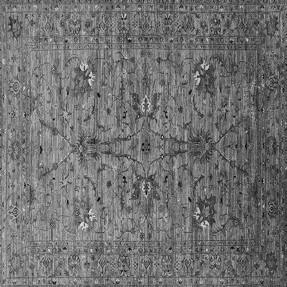 Ahgly Company Indoor Square Oriental Gray Industrial Area Rugs, 8' Square